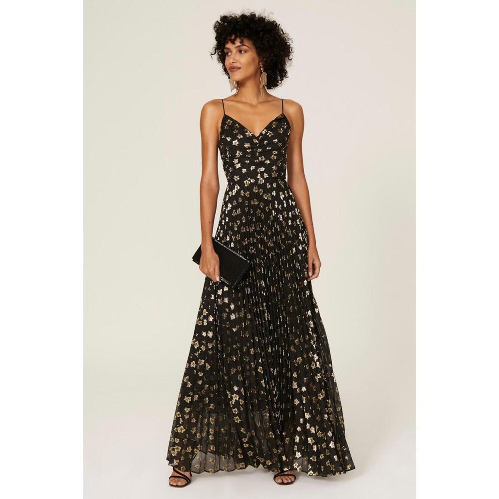 DELFI Collective Aria Star Print Gown Black Size S Fabric Pull